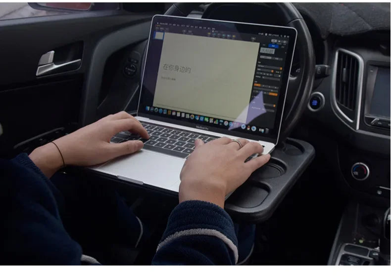 Steering Wheel Car Laptop Computer Desk Portable Dining Table Bracket Eat Work Remotely Car Drink Food Coffee Tray Board