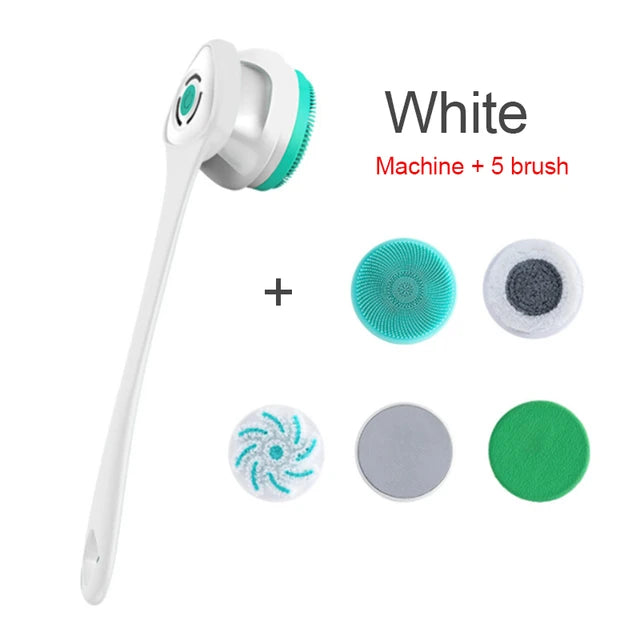 Electric Bath Brush Cross-Border Rechargeable Bath Rub Waterproof Soft Fur Bath Brush Removable Massage Brush Household Foot Grinder