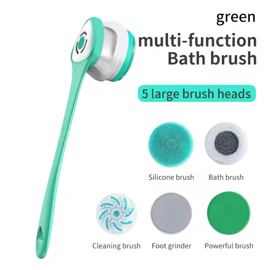 Electric Bath Brush Cross-Border Rechargeable Bath Rub Waterproof Soft Fur Bath Brush Removable Massage Brush Household Foot Grinder