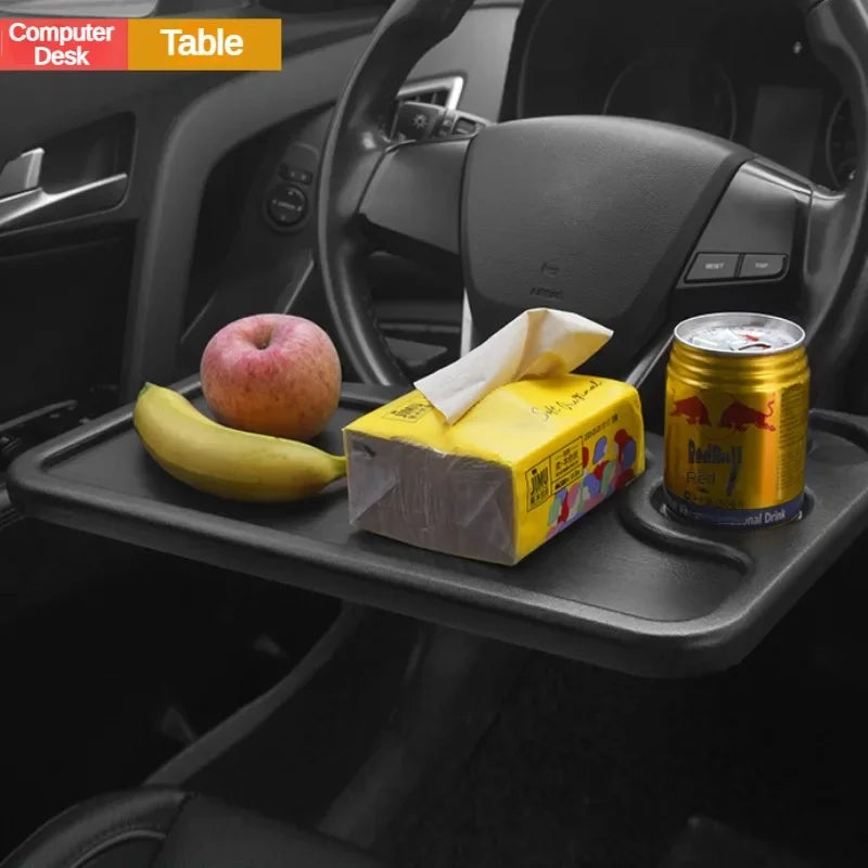 Steering Wheel Car Laptop Computer Desk Portable Dining Table Bracket Eat Work Remotely Car Drink Food Coffee Tray Board