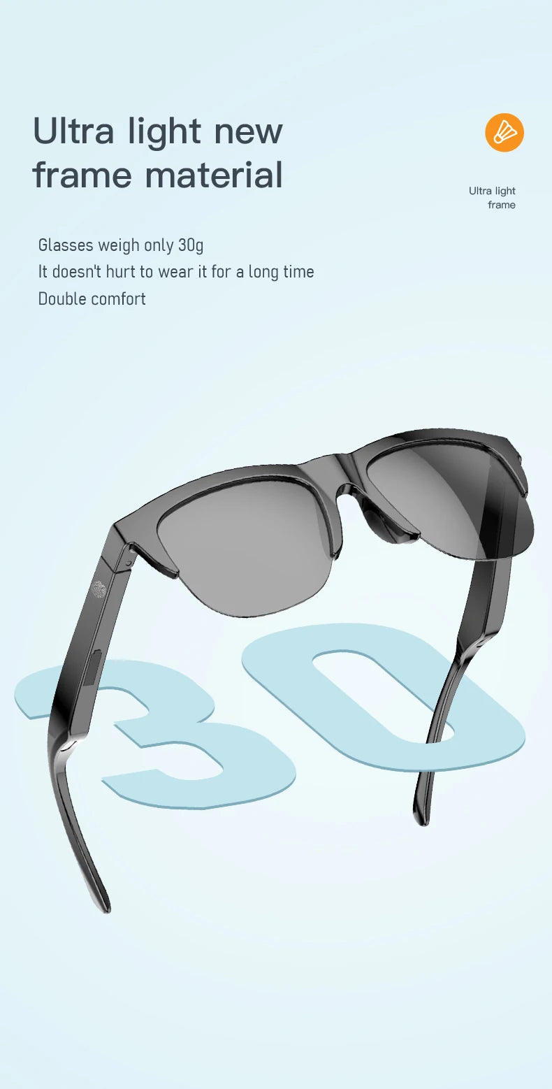 F06 Wireless Bluetooth Smart Glasses Headphones, Waterproof Stereo Android