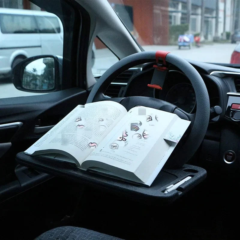 Steering Wheel Car Laptop Computer Desk Portable Dining Table Bracket Eat Work Remotely Car Drink Food Coffee Tray Board
